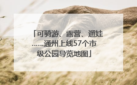 可骑游、露营、遛娃……通州上线57个市级公园导览地图
