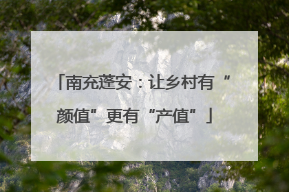 南充蓬安：让乡村有“颜值”更有“产值”