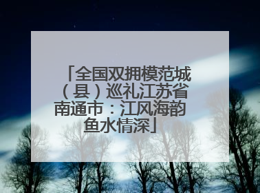 全国双拥模范城（县）巡礼江苏省南通市：江风海韵鱼水情深