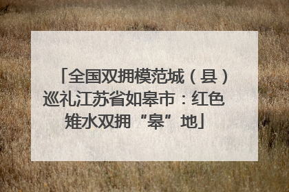 全国双拥模范城（县）巡礼江苏省如皋市：红色雉水双拥“皋”地