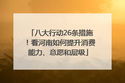 八大行动26条措施！看河南如何提升消费能力、意愿和层级