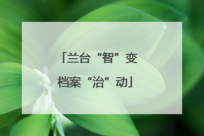 兰台“智”变 档案“治”动