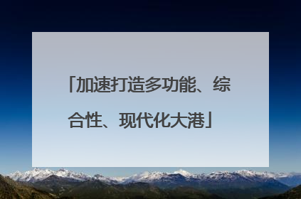 加速打造多功能、综合性、现代化大港