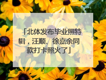 北体发布毕业照特辑，汪顺、徐嘉余同款打卡照火了