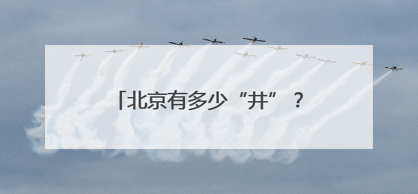 北京有多少“井”？它们串联起北京的过去与现在、烟火与诗意
