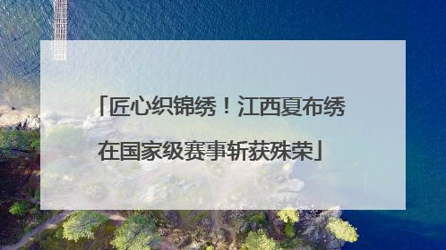 匠心织锦绣！江西夏布绣在国家级赛事斩获殊荣