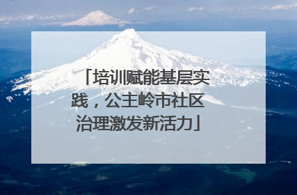 培训赋能基层实践，公主岭市社区治理激发新活力