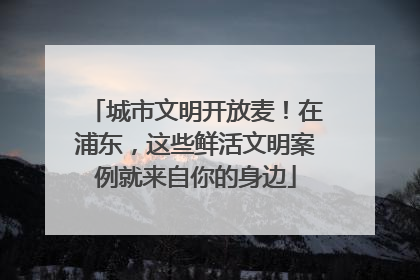 城市文明开放麦！在浦东，这些鲜活文明案例就来自你的身边