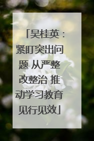 吴桂英：紧盯突出问题 从严整改整治 推动学习教育见行见效