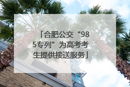 合肥公交“985专列”为高考考生提供接送服务