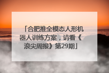 合肥推全模态人形机器人训练方案，请看《浪尖周报》第29期