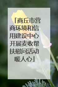商丘市营商环境和信用建设中心开展麦收帮扶慰问活动暖人心