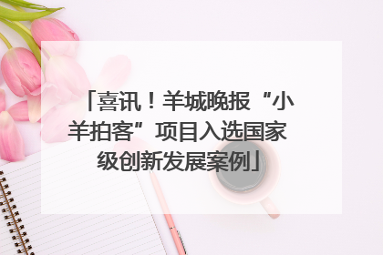 喜讯！羊城晚报“小羊拍客”项目入选国家级创新发展案例