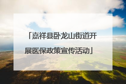 嘉祥县卧龙山街道开展医保政策宣传活动
