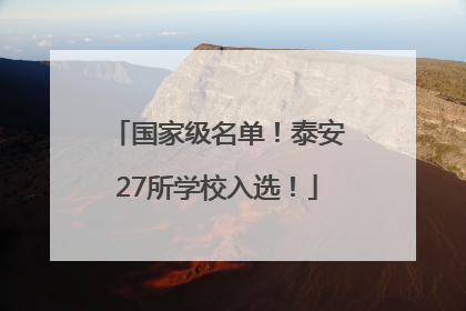 国家级名单！泰安27所学校入选！
