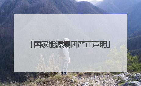 国家能源集团严正声明