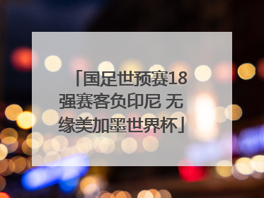 国足世预赛18强赛客负印尼 无缘美加墨世界杯