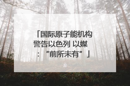 国际原子能机构警告以色列 以媒：“前所未有”