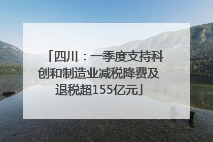 四川：一季度支持科创和制造业减税降费及退税超155亿元