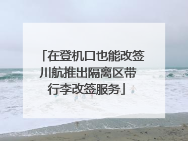 在登机口也能改签 川航推出隔离区带行李改签服务