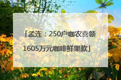 孟连：250户咖农喜领1605万元咖啡鲜果款