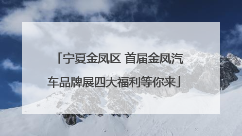 宁夏金凤区 首届金凤汽车品牌展四大福利等你来