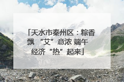 天水市秦州区：粽香飘 “艾”意浓 端午经济“热”起来