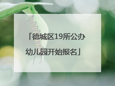 德城区19所公办幼儿园开始报名