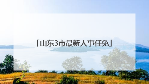 山东3市最新人事任免