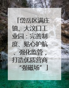岱岳区满庄镇、大汶口工业园：完善制度、贴心护航、强化监管，打造优质营商“强磁场”