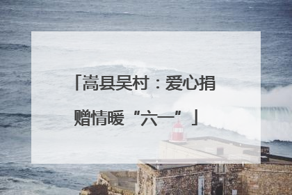 嵩县吴村：爱心捐赠情暖“六一”
