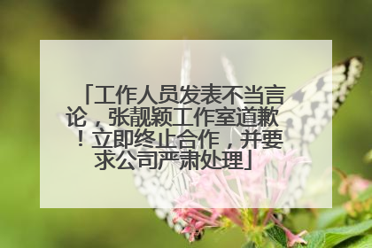 工作人员发表不当言论，张靓颖工作室道歉！立即终止合作，并要求公司严肃处理
