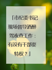 市纪委书记现场督导酒醉驾夜查工作：有没有干部耍特权？
