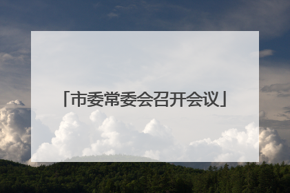市委常委会召开会议