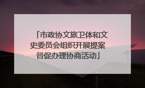 市政协文旅卫体和文史委员会组织开展提案督促办理协商活动