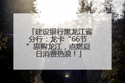 建设银行黑龙江省分行：龙卡“66节”惠购龙江，点燃夏日消费热浪！