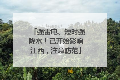 强雷电、短时强降水！已开始影响江西，注意防范