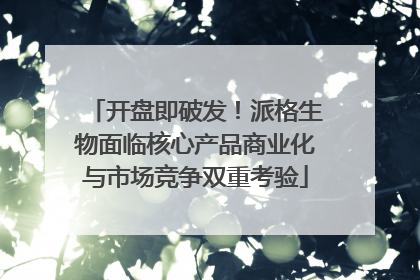 开盘即破发！派格生物面临核心产品商业化与市场竞争双重考验