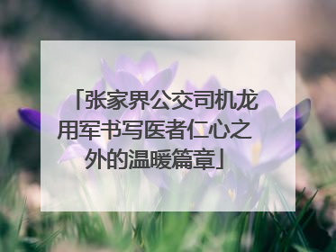 张家界公交司机龙用军书写医者仁心之外的温暖篇章
