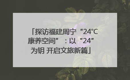 探访福建周宁“24℃康养空间”：以“24”为钥 开启文旅新篇