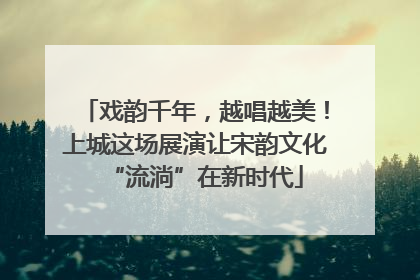 戏韵千年，越唱越美！上城这场展演让宋韵文化“流淌”在新时代
