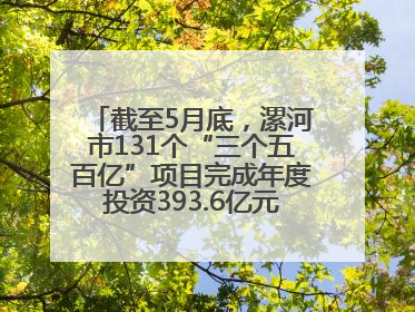 截至5月底，漯河市131个“三个五百亿”项目完成年度投资393.6亿元，占年度投资计划的50.41%——“三个五百亿”项目带动产业提质升级