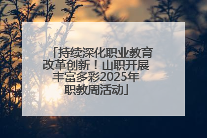 持续深化职业教育改革创新！山职开展丰富多彩2025年职教周活动