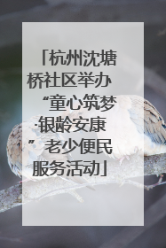 杭州沈塘桥社区举办“童心筑梦·银龄安康”老少便民服务活动