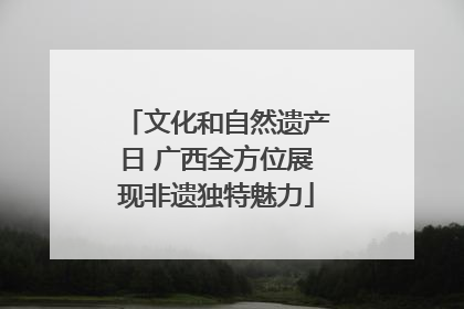 文化和自然遗产日 广西全方位展现非遗独特魅力