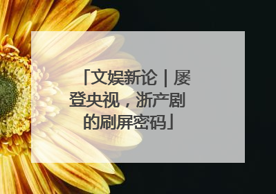 文娱新论｜屡登央视，浙产剧的刷屏密码