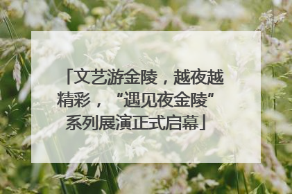 文艺游金陵，越夜越精彩，“遇见夜金陵”系列展演正式启幕