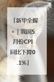 新华全媒+｜我国5月份CPI同比下降0.1%
