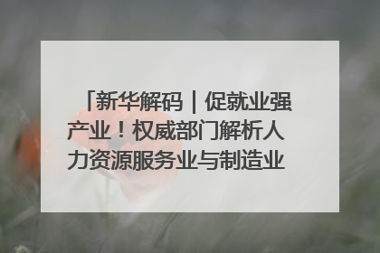 新华解码｜促就业强产业！权威部门解析人力资源服务业与制造业融合发展试点