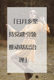 日月乡坚持党建引领推动基层治理
